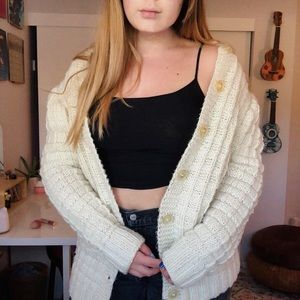 vintage chunky knit cardigan